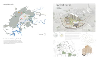 Integrations Studio Project
This project proposes a bike shade constructed from a steel
structural frame and perforated metal canopy, combining ma-
terial efficiency, clear structural logic, and urban functionality to
support everyday cycling infrastructure.
Summit Haven - Student housing Knoxville,TN
 