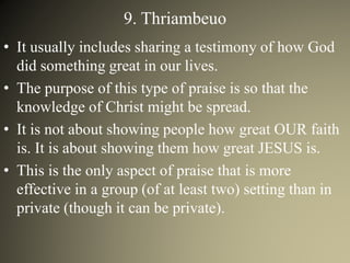 Nine Aspects of Praise and Worship | PPTX