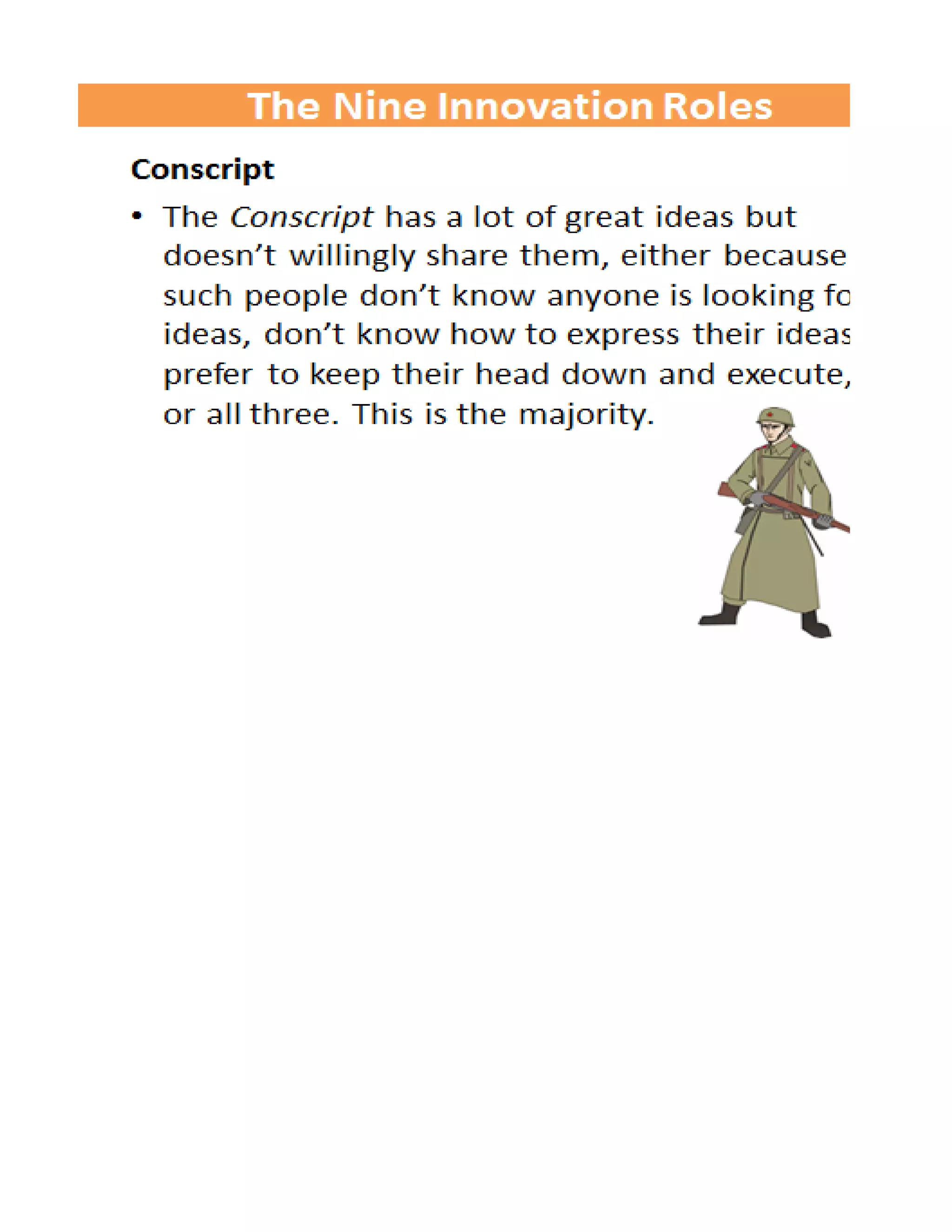 Nine Innovation Roles Worksheet