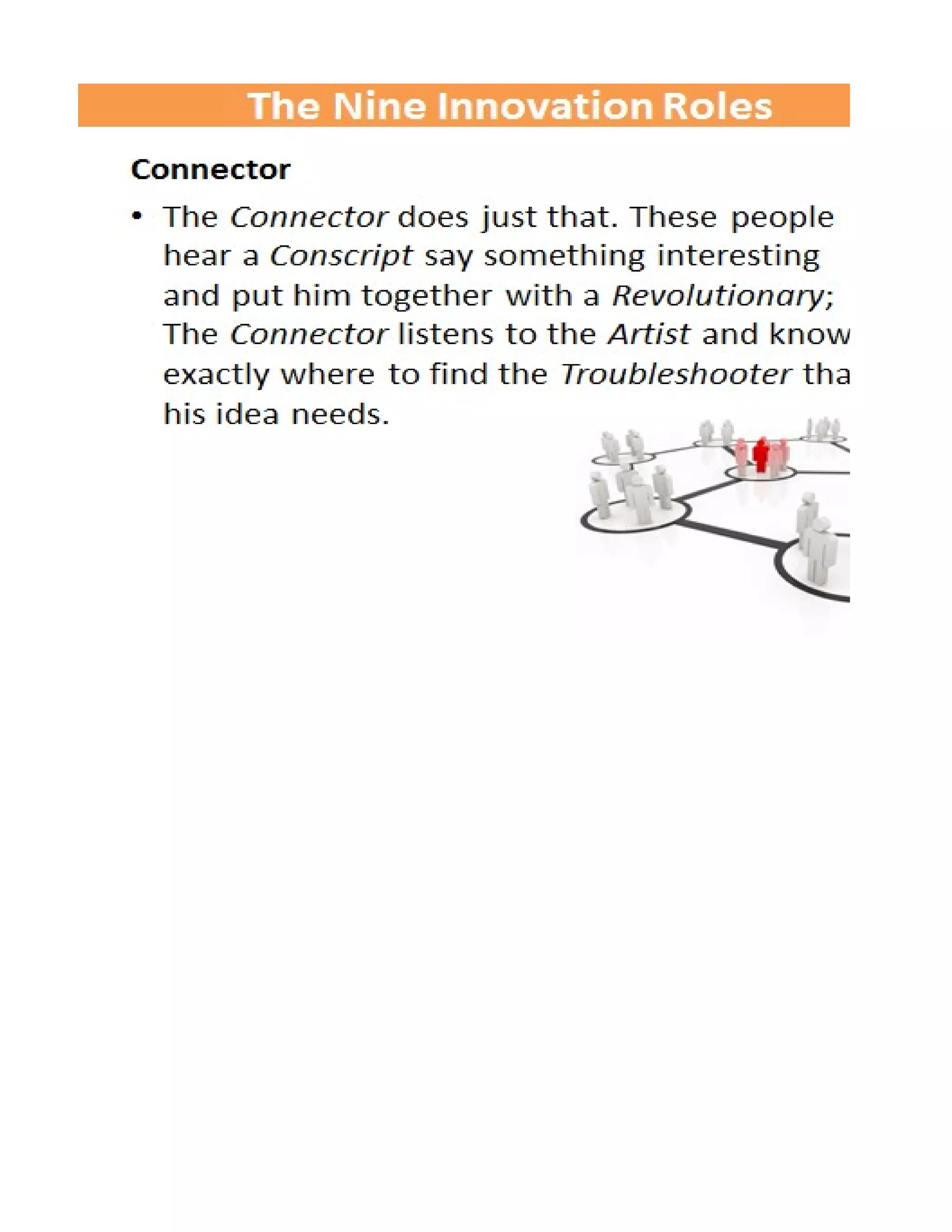 Nine Innovation Roles Worksheet