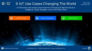 unifiedinbox.com unificationengine.com demo.unifiedInbox.com
9 IoT Use Cases Changing The World
#iotken
LiveWorx 17 Boston
11:15 a.m. - 12 noon
Wednesday, May 24, 2017
A First-Hand Look at the Current Internet of Things (IoT) Best Practices in
Singapore, Dubai, Stuttgart...and a Few Other Cities
Smart Home Smart CitySmart Enterprise
slideshare.net/kenherron
 