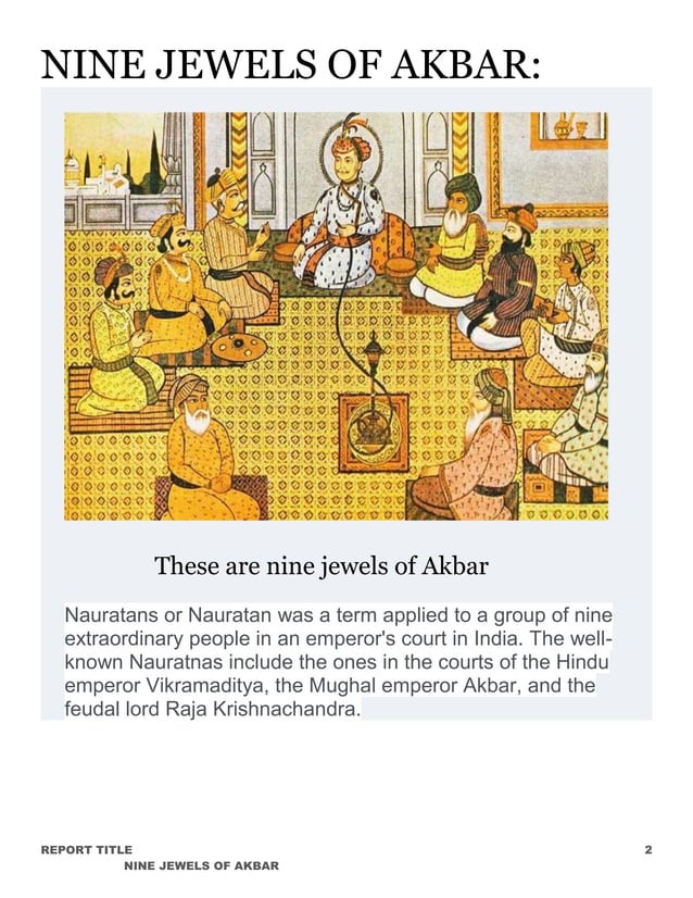 NINE JEWELS OF AKBAR