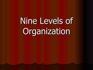 Nine Levels of Organization 