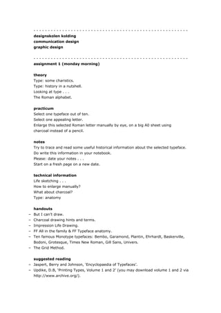 Nine typographic assignments | PDF