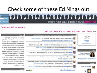 Check some of these Ed Nings outClassroom 2.0http://www.classroom20.com/Edureshethttp://edureshet.ning.com/Independent School Educatorhttp://isenet.ning.com/SmartBoard Revolutionhttp://smartboardrevolution.ning.com/