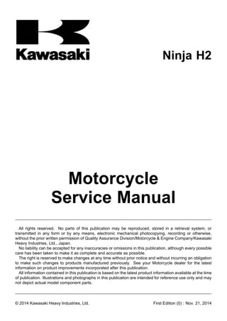 Kawasaki　Ninja　H2 サービスマニュアル　英語 Kawasaki Ninja H2 Owner's Manual | Ninja H2