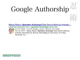 Google Authorship 忍
                  術
 