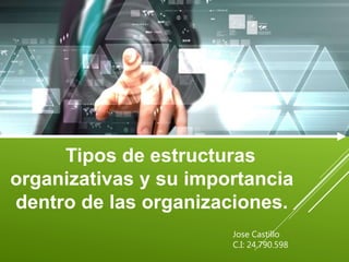 Tipos de estructuras
organizativas y su importancia
dentro de las organizaciones.
Jose Castillo
C.I: 24.790.598
 
