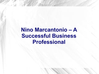 Nino Marcantonio – A
Successful Business
Professional
 