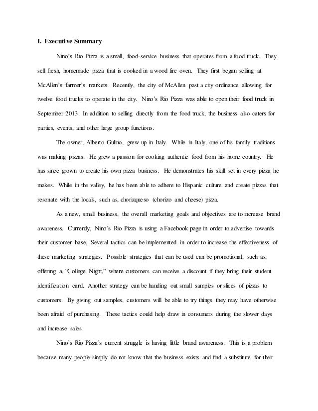 Marketing plan for riverside pizza essay 02 picture