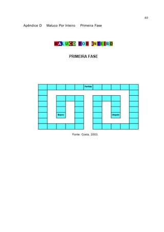 Apêndice D Maluco Por Inteiro Primeira Fase
Fonte: Costa, 2003.
40
 