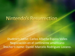 Student’s name: Carlos Alberto Espino Valles
Negociación en el continente americano
Teacher’s name: Daniel Marcelo Rodríguez Lozano.
 