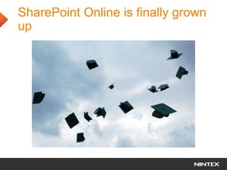 SharePoint Online is finally grown
up
 