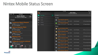 Nintex Mobile Status Screen
 
