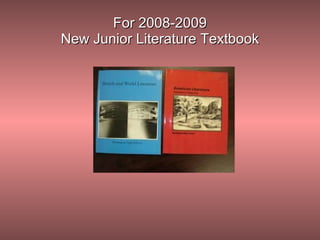 For 2008-2009 New Junior Literature Textbook 