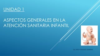 UNIDAD 1
ASPECTOS GENERALES EN LA
ATENCIÓN SANITARIA INFANTIL
LIC.PROF VIDABLE SABRINA
 