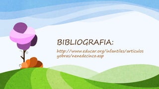 BIBLIOGRAFIA:
http://www.educar.org/infantiles/articulos
yobras/nenedecinco.asp
 