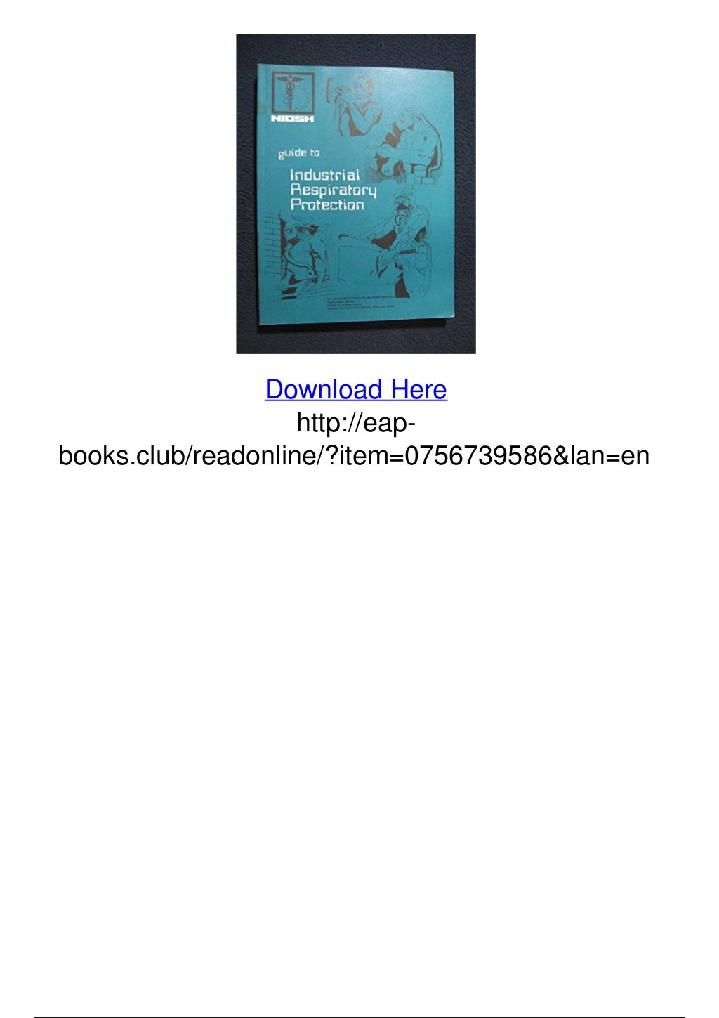 Niosh guide to industrial respiratory protection pdf