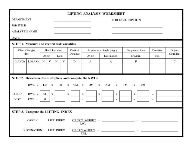 job safety analysis worksheet