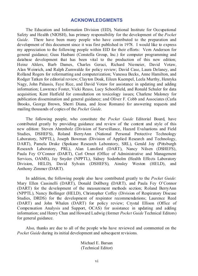 NIOSH Guía de Bolsillo sobre Riesgos Químicos