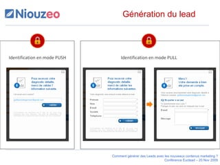 Identification en mode PUSH Identification en mode PULL Génération du lead 