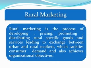 Rural marketing strategies | PPTX