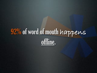 92% of word of mouth happens
             offline.
 