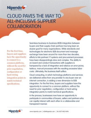 Cloud Paves the Way to All-Inclusive Supplier Collaboration
