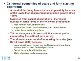 Transformation of the Thai agriculture in the last three decades