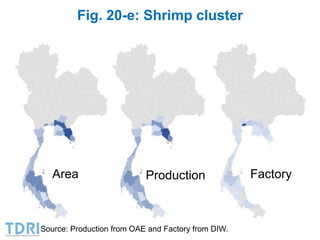Fig. 20-e: Shrimp cluster
Area Production Factory
Source: Production from OAE and Factory from DIW.
 