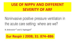 USE OF NIPPV AND DIFFERENT
         SEVERITY OF ARF




Eur Respir J 2008; 31: 874–886
 