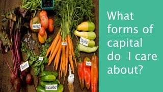 What
forms of
capital
do I care
about?
 