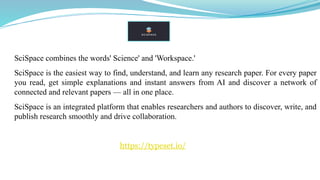 Articifial intelligence tools for research | PPTX