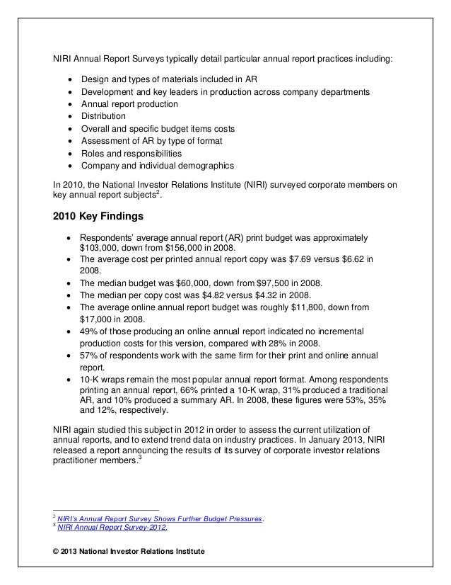 corporate report format