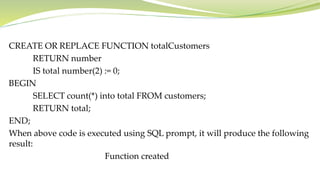 Procedure and Functions in pl/sql | PPTX