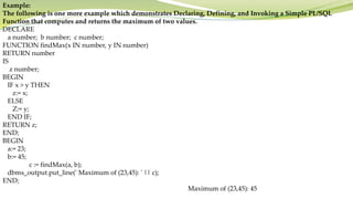 Procedure and Functions in pl/sql | PPTX