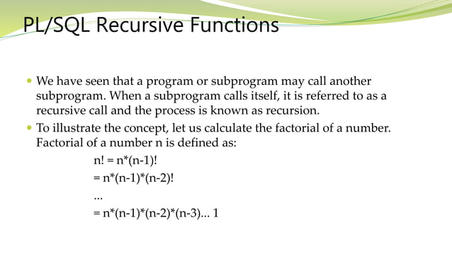 Procedure and Functions in pl/sql | PPTX