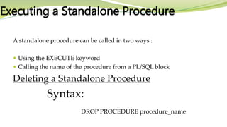 Procedure and Functions in pl/sql | PPTX