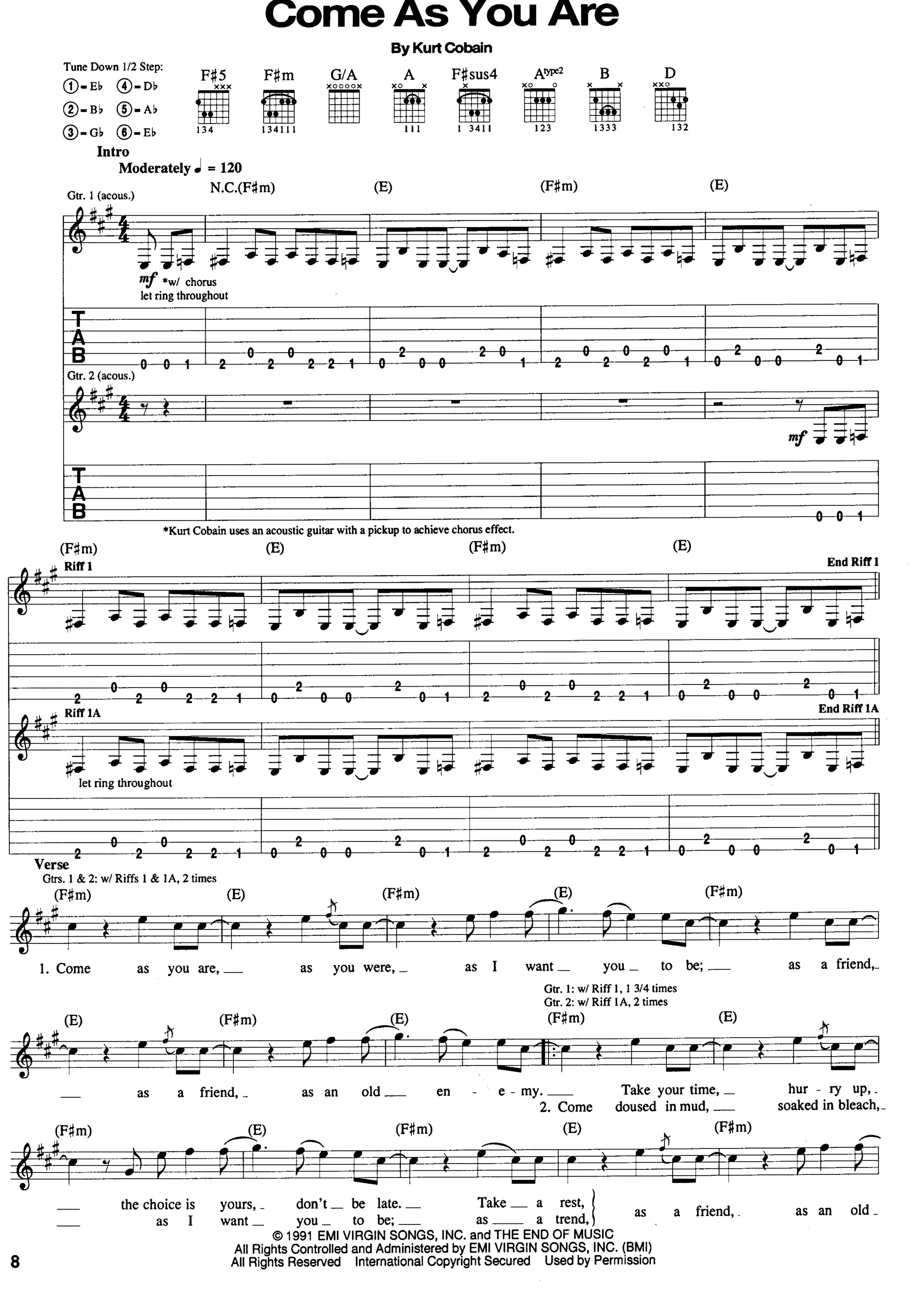 Nirvana unplugged in new york (guitar songbook) | PDF