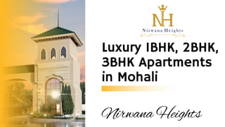 Luxury 1BHK, 2BHK,
3BHK Apartments
in Mohali
Nirwana Heights
 