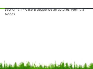 Section VIII - Case & Sequence Structures, Formula
Nodes
 