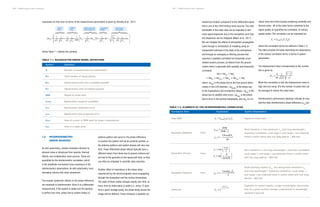 NISAR Science Users’ Handbook NISAR Science Users’ Handbook
expression for this error (in terms of the measurement parameters) is given by Hensley et al., 2013:
N		 Number of spatial looks per observation
Not		 Total number of observations
Nos Observations with non-correlated speckle
Noi Observations with correlated speckle
SNR		 Signal-to-noise ratio
Δσpqt Backscatter temporal variability
Δσc Backscatter calibration error
Δσa		 Backscatter area projection error
Adem Area of a pixel in DEM used for slope computations
Apix Area in a radar pixel
antenna pattern will cancel in the phase difference.
In practice the system will not be perfectly pointed, or
the antenna patterns and system phases will vary over
time. These differential phase effects typically have a
different nature from those due to ground motions and
are tied to the geometry to the spacecraft orbit, so they
can often be mitigated in scientific data reduction.
Another effect of importance is the phase delay
experienced by the electromagnetic wave propagating
through the ionosphere and the neutral atmosphere.
The state of these media changes rapidly over time, so
every time an observation is made (i.e., every 12 days
from a given vantage point), the phase delay across the
image will be different. These introduce a spatially cor-
Symbol		 Definition
TABLE 7-1. BACKSCATTER ERROR MODEL DEFINITIONS
related but random component to the differential signal
that is one of the chief limiting noise sources. The wide
bandwidth of the radar data can be exploited to esti-
mate signal dispersion due to the ionosphere such that
this dispersion can be mitigated (Meyer et al., 2011).
We can mitigate the effects of atmosphere propagation
noise through a combination of modeling using an
independent estimate of the state of the atmosphere
and through an averaging or filtering process that
assumes a spatially correlated but temporally uncor-
related random process, as distinct from the ground
motion which is generally both spatially and temporally
correlated.
where ∆φdef
is the phase due to the true ground defor-
mation in the LOS direction, ∆φatmos
is the phase due
to the tropospheric and ionospheric delays, ∆φorb
is the
phase due to satellite orbit errors, ∆φtopo
is the phase
due to error in the surface topography, and ∆φn
is a re-
sidual noise term that includes scattering variability and
thermal noise. All of the noise terms contribute to the
signal quality, as quantified by correlation, at various
spatial scales. The correlation can be expressed as:
where the correlation terms are defined in Table 7-2.
The table provides formulas illustrating the dependency
of the various correlation terms in terms of system
parameters.
The displacement noise corresponding to this correla-
tion is given by
When the correlation is low, the displacement noise is
high and vice versa. N is the number of pixels that can
be averaged to reduce the noise level.
Interferometric performance depends critically on how
well the total interferometric phase difference jint
can
where Table 7-1 defines the symbols:
7.2 INTERFEROMETRIC
ERROR SOURCES
As with polarimetry, random resolution element-to-
element noise is introduced from speckle, thermal
effects, and multiplicative noise sources. These are
quantified by the interferometric correlation, which
is the amplitude-normalized cross covariance of the
interferometric observations. As with polarimetry, local
averaging reduces this noise component.
The broader systematic effects on the phase difference
are important in interferometry. Since it is a differential
measurement, if the system is stable and the pointing
is perfect over time, phase due to system delays or
TABLE 7-2. ELEMENTS OF THE INTERFEROMETRIC CORRELATION
Correlation Term 		 Expression System Dependence
Signal-to-noise-ratio
Short baseline B, fine resolution δg
, and long wavelength λ
maximize correlation. Look angle θl
and range ρ are relatively
fixed in useful orbits with low drag (above ~ 600 km)
Short baseline B, and long wavelength λ maximize correlation.
Look angle θl
and range ρ are relatively fixed in useful orbits
with low drag (above ~ 600 km)
Small pointing rotation frot
, fine along-track resolution δaz
,
and long wavelength λ maximize correlation. Look angle θl
and range ρ are relatively fixed in useful orbits with low drag
(above ~ 600 km)
Depends on natural targets. Longer wavelengths decorrelate
less for a given surface change, proportional to wavelength
squared in general
Total SNR
Geometric Baseline
Geometric Volume
Geometric Rotation
Temporal
from
from
from
Δσ pq
=
1
N
1
Nos
+
1
N
1
Not
1
SNR
⎛
⎝
⎜
⎞
⎠
⎟σ pq
+
1
Not
Δσ pqt
b
( )+
1
Not
Δσc
+
Adem
Apix
1
N
1
Nos
Δσa
SPECKLE
NOISE
THERMAL
NOISE
BACKSCATTER TEM-
PORAL VARIABILITY
CALIBRATION
ERRORS
AREA PROJEC-
TION ERRORS
110 111
γ e
= γ SNR
γ B
γ V
γ φ
γ T
γ e
= γ SNR
γ B
γ V
γ φ
γ T
γ SNR
=
SNR
SNR +1
γ B
= 1−
2Bcosθl
2
δg
λρ
γ V
= sinc
kz
hc
2
⎛
⎝
⎜
⎞
⎠
⎟
kz
= 4π
B
λρsinθl
⎛
⎝
⎜
⎞
⎠
⎟
γ T
= e
−
4π
λ
⎛
⎝
⎜
⎞
⎠
⎟
2
σlos
2
Δϕ = Δϕdef
+ Δϕerr
= Δϕdef
+ Δϕatmos
+ Δϕorb
+ Δϕtopo
+ Δϕn
σd
=
λ
4π
1
2N
1−γ e
2
γ e
2
γ B
= 1−
2sinθl
φrot
δaz
λ
 