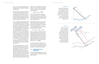 NISAR Science Users’ Handbook NISAR Science Users’ Handbook
cycle (i.e., we do not measure the absolute phase), it is
not possible to observe the deterministic propagation
component directly.
Interferometric synthetic aperture radar (InSAR) (Rosen
et al., 2000; Hanssen, 2001) techniques use two or
more SAR images over the same region to obtain sur-
face topography or surface motion. In this section, we
explain how an InSAR phase measurement relates to
actual ground deformation (see Massonnet et al. 1993;
a tutorial summary is found in Chen 2014a).
Figure 15-2 illustrates InSAR imaging geometry. At time
t1, a radar satellite emits a pulse at S1, then receives
an echo reflected from a ground pixel, A, and measures
the phase φ1 of the received echo. All scatterers within
the associated ground resolution element contribute
to φ1. As a result, the phase φ1 is a statistical quantity
that is uniformly distributed over interval (0, 2π) so
that we cannot directly use φ1 to infer the distance r1
between S1 and A. Later at time t2, the satellite emits
another pulse at S2 and makes a phase measurement
φ2. If the scattering property of the ground resolution
element has not changed since t1, all scatterers within
the resolution element contribute to φ2 the same way
as they contribute to φ1. Under the assumption that
|r1 − r2| << |r1| (the parallel-ray approximation), the
phase difference between φ1 and φ2 can be used to
infer the topographic height z of the pixel A (Hanssen,
2001, Section 3.2).
If we know the topographic height z, we can further
measure any small ground deformation occurring at
pixel A between t1 and t2. Figure 15-3 illustrates the
InSAR imaging geometry in this case. At time t1, a
radar satellite measures the phase φ1 between the
satellite and a ground pixel A along the LOS direction.
Later at time t2, the ground pixel A moves to A′ and the
satellite makes another phase measurement φ2 be-
tween the satellite and the ground pixel, Chen (2014b).
After removing the known phase φ′ due to the surface
topography, the unwrapped (module 2π) InSAR phase
is proportional to the ground
deformation ∆d between t1
and t2
along the satellite
LOS ground direction as:
where λ is the radar wavelength. In this equation,
we assume that there is no error in the InSAR phase
measurement. Below we discuss in depth various error
sources in InSAR deformation measurements and their
impact on InSAR image quality.
Note that InSAR techniques only measure one-dimen-
sional LOS motion. However, deformation is better
characterized in three dimensions: east, north and up.
Given an LOS direction unit vector e = [e1, e2, e3],
we can project the deformation in east, north and up
coordinates along the LOS direction as:
Because radar satellites are usually polar orbiting, the
north component of the LOS unit vector e2 is often
negligible relative to the east and vertical components.
When InSAR measurements along two or more LOS
directions are available, we can combine multiple LOS
deformation measurements over the same region to
separate the east and vertical ground motions, given
that the term e2 ∆dnorth
is negligible.
For this mission, interferometric observations of any
given point on the ground are acquired every 12 days.
Ground motion can be measured for a gradually chang-
ing surface that is not disrupted between images.
15.2 DEFORMATION-RELATED
TERMINOLOGY
The Earth’s crust and cryosphere deform due to differ-
ence forces acting on them. Deformation may be linear,
episodic, or transient.
F I G U R E 1 5 - 2
Ground
A
S1
S2
r2
r1
Z
Illustration of InSAR imaging geometry.
The distance between the satellite at
S1 and a ground pixel A is r1 and the
distance between the satellite at S2 and
the ground pixel A is r2. The topographic
height of the pixel A is z. Here we assume
|r1 − r2| << |r1| (the parallel-ray approxi-
mation) and no ground deformation
occurs at pixel A between the two SAR
data acquisition times.
F I G U R E 1 5 - 3
LOS Direction
Ground at t1
Ground at t'2
A
A'
Df
f1
f2
InSAR deformation geometry.
At time t1, a ground pixel of
interest is at point A and a radar
satellite measures the phase φ1
between the satellite and the ground
pixel along the LOS direction. Later
at time t2, the ground pixel moves to
A′ and the satellite makes another
measurement φ2 between the satel-
lite and the ground pixel. The phase
difference ∆φ is proportional
to the ground deformation between
t1 and t2 along the LOS direction.
154 155
Δϕ = ϕ2
−ϕ1
− ′
ϕ =
4πΔd
λ
Δd = e1
Δdeast
+ e2
Δdnorth
+ e3
Δdup
Δϕ = ϕ2
−ϕ1
− ′
ϕ =
4πΔd
λ
 