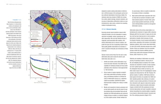 NISAR Science Users’ Handbook NISAR Science Users’ Handbook
–60
–40
–20
0
0 400 800
Cumulative Number
of Aftershocks
Displacement
(cm)
U
E
N
–60
–40
–20
0
0 100 200 300
Days After
Nias-Simeulue Earthquake
Displacement
(cm)
U
E
N
LHWA
4°N
3°N
2°N
1°N
0°
1°S
96°E 97°E 98°E 99°E 100°E
94°E 95°E
Postseismic Slip (m)
Earthquakes
Before 03/28/05
Earthquakes
After 03/28/05
Postseismic
Model
Obs.
0.3 m
0.0 0.5 1.0
Sum
atra
5 km
27 km
100 km
F I G U R E 1 7 - 3
Nias-Simeulue earthquake data.
(Top) Coseismic (2-m interval white
contours) and postseismic slip
(color), from the 2005 Mw 8.8 after-
shock of the 2004 Mw 9.1
Sumatra earthquake. Arrows indicate
observed (black) and predicted (red)
GNSS observations, stars show
epicenters of 2004 (white) and 2005
(red) earthquakes. Dots denote
earthquakes before (pink) and after
(green) the 2005 event. (Bottom left)
Observed and modeled postseismic
displacements at one continuous
GNSS site. Black solid lines are
estimated from a 1D spring-slider
model in which afterslip obeys a
velocity-strengthening friction law.
Data shown for vertical (U), east (E),
and north (N) displacements. (Bottom
right) The relationship between
post-seismic ground displacement
and the cumulative number of
regional aftershocks.
Figure from Hsu et al (2006).
designed to explain existing observations of deforma-
tion in different phases of the earthquake cycle but we
lack sufficient observations to test these reliably. The
dedicated observing schedule of NISAR will increase
the number, spatial coverage, temporal resolution, and
accuracy of observations sufficiently to allow us to sys-
tematically test, reject and/or constrain the competing
models of earthquake forcing.
17.1.2 Volcano Hazards
Improving volcano hazard prediction requires deter-
mining the location, size and composition of magma
reservoirs via geodetic, seismic, geochemical, and
other observations. We must also identify the type of
magmatic unrest associated with eruptions, char-
acterize deformation prior to volcanic eruptions, and
predict the type and size of impending eruptive events.
High-quality geodetic observations are necessary in
order to constrain timescales and mechanisms of these
processes.
Volcanic hazard science flows from the same crustal
deformation data used to study the seismic cycle.
Deformation data allow us to:
1. Identify and monitor surface deformation at qui-
escent and active volcanoes: Only InSAR has the
capability for monitoring virtually all of the world’s
potentially active volcanoes on land (approximate-
ly 1400 volcanoes).
2. Derive models of magma migration consistent
with surface deformation preceding, accompa-
nying, and following eruptions to constrain the
nature of deformation sources (e.g., subsurface
magma accumulation, hydrothermal-system
depressurization resulting from cooling or volatile
escape).
3. Monitor and characterize volcanic processes such
as lava-dome growth and map the extent of erup-
tive products (lava and pyroclastic flows and ash
deposits) from SAR backscattering and coherence
imagery during an eruption, an important diagnos-
tic of the eruption process. Similar methods can
be used during or after an eruption to determine
the locations of lahars or landslides.
4. Map localized deformation associated with volca-
nic flows that can persist for decades to under-
stand physical property of volcanic flows, guide
ground-based geodetic benchmarks, and help
avoid misinterpretations caused by unrecognized
deformation sources.
Deformation data are the primary observables in un-
derstanding the movement of magma within volcanoes.
Although uplift from the ascent of magma into the shal-
low crust has been observed prior to some eruptions,
particularly on basaltic shield volcanoes, the spa-
tio-temporal character of such transient deformation is
poorly known, especially at the locations of the largest
explosive eruptions. Little is known about deformation
on most of the world’s volcanoes because only a small
fraction of them are monitored. Even the incomplete
surveys to date from previous satellites have dis-
covered many newly active volcanoes (Pritchard and
Simons, 2004; Fournier et al., 2010).
Detection and modeling of deformation can provide
warning of impending eruptions, reducing loss of
life, and mitigating impact on property. Even remote
volcanoes are important to monitor as large eruptions
can have a global impact through ash ejected into
the stratosphere that can affect air travel (e.g., the
billion-dollar impact of the 2010 Eyjafjallajokull, Iceland
eruption) and climate (like the 1991 Mt. Pinatubo, Phil-
ippines eruption). In addition, InSAR data provide de-
tailed spatial information not available from GNSS and
other available geodetic data, allowing us to explore
models to reveal complex geometries of intrusions and
their interactions with regional crustal stress regimes.
Furthermore, higher temporal resolution deformation
imagery combined with other geophysical and geo-
chemical observations will make it possible to advance
volcano forecasting from empirical pattern recognition
to one based on deterministic physical–chemical mod-
els of the underlying dynamics (Segall, 2013).
172 173
 