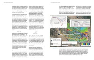 NISAR Science Users’ Handbook NISAR Science Users’ Handbook
above aquifers measured with geodetic techniques pro-
vide important insights about the hydrodynamic proper-
ties of the underground reservoirs, the hydro-geologic
structure of the aquifer, the potential infrastructure
hazards associated with pumping, and effective ways
to manage limited groundwater resources.
Groundwater extraction from aquifers with unconsol-
idated fine-grained sediments like clay can lead to
irreversible land subsidence (Poland, 1984). A sedi-
mentary aquifer system consists of a granular skeleton
with interstices (pores) that can hold groundwater. The
pore fluid pressure is maintained by the groundwater
that fills the intergranular spaces (Meinzer, 1928).
Under conditions of constant total stress, the pore fluid
pressure decreases as groundwater is withdrawn,
leading to an increase in the intergranular stress, or
effective stress, on the granular skeleton. The principle
of effective stress (Terzaghi, 1925) relates changes
in pore fluid pressure and compression of the aquifer
system as
where effective or intergranular stress (σe
) is the differ-
ence between total stress or geostatic load (σ_ t
) and
the pore-fluid pressure (ρ). Changes in effective stress
cause deformation of the aquifer granular skeleton.
Aquifer systems consisting primarily of fine-grained
sediments, e.g., silt and clay, are significantly more
compressible than those primarily composed of coarse-
grained sediments, e.g., sand and gravel, and hence
experience negligible inelastic compaction (Ireland et
al., 1984; Hanson, 1998; Sneed and Galloway, 2000).
Groundwater pumping can cause short- or long-term
recoverable (elastic) or non-recoverable (inelastic)
compaction that reduces aquifer storage capacity
(Sneed et al., 2013).
Permanent (irrecoverable) compaction can occur if an
aquifer is pumped below its pre-consolidation head
(lowest prior pressure; Phillips et al., 2003), resulting
in collapse of the skeleton, decreased pore space, and
permanent loss of storage capacity. Over-development
of aquifers can induce long-term elastic subsidence
that lasts for decades to centuries. Depending on the
thickness and the vertical hydraulic diffusivity of the
fine-grained strata (aquitards) within an aquifer, the flu-
id-pressure change within those layers will lag behind
the pressure/hydraulic head change from pumping.
The pressure gradient between the pumped (usually
coarse-grained) strata and the center of the fine-
grained strata takes time to re-equalize. In practice,
land subsidence can continue for decades or centuries
after cessation of groundwater pumping, whatever
time is required for balance to be restored between the
pore pressure within and outside the fine-grained units
(Sneed et al., 2013). The time constant of an aquitard
is defined as the time following an instantaneous de-
crease in stress that is required for 93% of the excess
pore pressure to dissipate, i.e., the time at which 93%
of the maximum compaction has occurred. The time
constant is directly proportional to the inverse of the
vertical hydraulic diffusivity and, for a confined aquitard
(draining both above and below), to the square of the
half-thickness of the layer:
where S′s
is the specific storage of the aquitard, b′
is the aquitard thickness, K′v
is the vertical hydraulic
conductivity of the aquitard, and S′s
/ K′v
is the inverse
of the vertical hydraulic diffusivity (Riley, 1969). Ireland
et al. (1984) estimated time constants of 5–1350 years
for aquifer systems at fifteen sites in the San Joaquin
Valley. The scale of groundwater pumping currently
underway in many areas makes this a global issue
(Alley et al., 2002).
Repeat-pass interferometric SAR has become an
invaluable tool for hydrologists to resolve spatially
and temporal-varying aquifer properties and model
parameters that are impractical to obtain with any
other technology. Numerous studies have exploited
InSAR imagery to assess land subsidence globally
(Figure 17-11). Early research in the United States
focused on the deserts and major cities in the Western
U.S. including the Mojave Desert (Galloway et al., 1998;
Hoffman et al., 2001), Los Angeles (Bawden, et al.,
2001), Las Vegas (Amelung et al; 1999), and Phoenix
(Casu et al., 2005). PSInSAR and related processing
approaches allow InSAR to measure subsidence in
agriculture and heavily vegetated regions such as New
Orleans (Dixon et al., 2006) and the California Central
Subsidence measured along Hwy 152, 1972–2004 (32 years)
–0.2
0
–0.4
–0.6
–0.8
–1.0
–1.2
–1.4
–1.6
–1.8
Subsidence
(m)
1972–1988
1972–2004
0 10 20 30 40 50 60 70 80
Distance (km)
Subsidence data along the Delta-Mendota Canal
–0.6
0
–1.2
–1.8
–2.4
–3.0
Subsidence
(m)
1935–1953
1935–1953
1935–1953
1935–1953
1935–1953
–12 cm +12 cm
0
Relative
Subsidence Uplift
0 5 10 Kilometers
ALOS Interferogram:
8 Jan 2008 – 13 Jan 2010
Check Station (with number)
Continuous GPS Station
PS InSAR Contours
9 March 2006 – 22 May 2008
10 mm Contour Interval
F I G U R E 1 7 - 1 1 Subsidence measured with C-Band PSI and L-band InSAR. Ascending and descending ENVISAT PSI subsidence in the
San Joaquin Valley, California measured between March 9, 2006 and May 22, 2008 shows a maximum subsidence rate
of 30 mm/yr (white contours). ALOS interferogram (color image) shows a large subsidence feature in the region north
of where the C-band ENVISAT data acquisition ended (red boundary) (January 2008-January 2010). Insets show sub-
sidence computed from repeat leveling surveys along Highway 152 for 1972-2004 and along the Delta-Mendota Canal
for 1935-1996, subsidence computed from GNSS surveys at selected check stations for 1997-2001. Contours show
subsidence measured using PS InSAR during March 9, 2006-May 22, 2008 (Sneed et al., 2013).
Valley (Sneed et al., 2013). More than 200 occurrences
of land subsidence have been documented throughout
the world during the past few years. Globally, InSAR
has measured and tracked subsidence in areas across
Europe, the Middle East, China, Japan, and Thailand.
The extent of the InSAR imagery allows hydrologists to
model spatially varied skeletal storage aquifer param-
180 181
Approximate InSAR detected subsidence
maximum (actual maximum obscured)
540 mm subsidence (minimum)
σe
= σT
− ρ
τ =
′
Ss
′
b
2
⎛
⎝
⎜
⎞
⎠
⎟
2
′
Kv
N
 