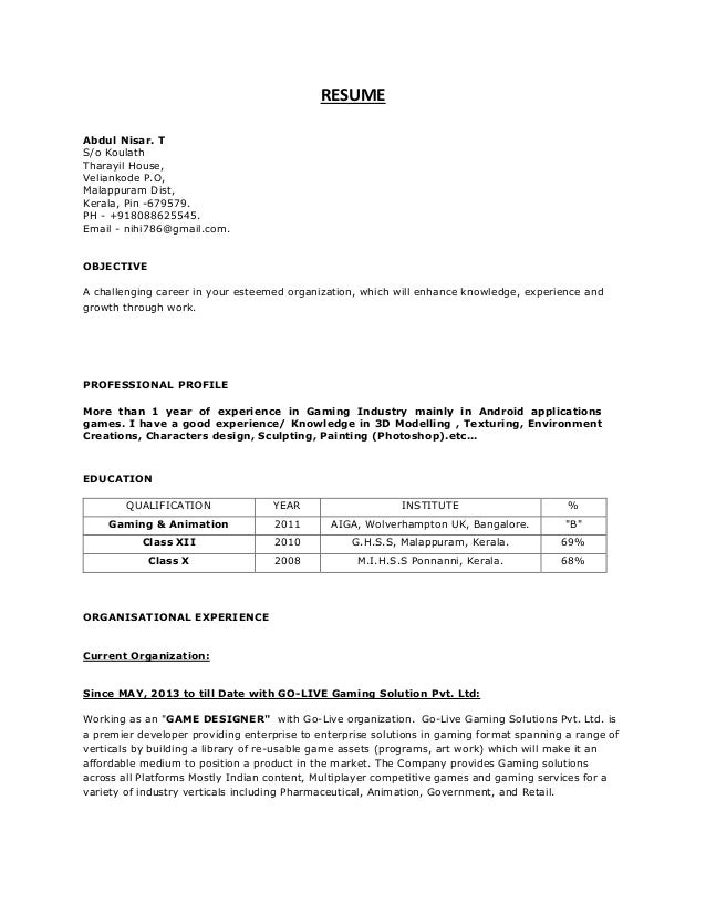 nisar resume