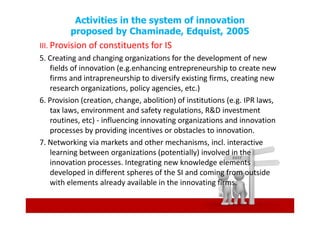 National Innovation Systems & Institutions Slide 32