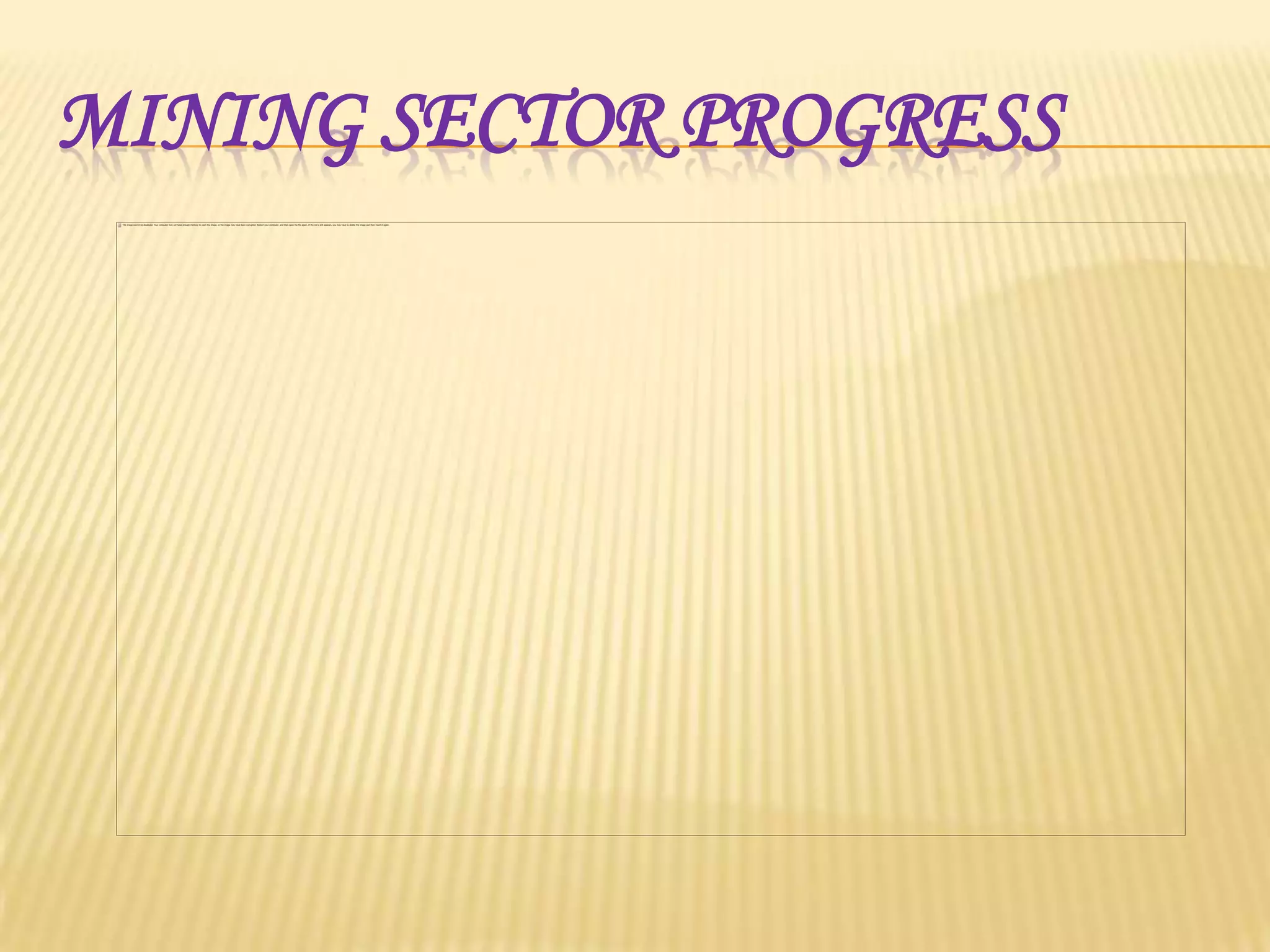 MINING SECTOR PROGRESS

 