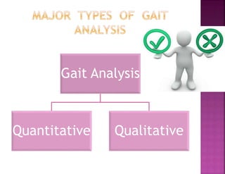 Gait Analysis
Quantitative Qualitative
 