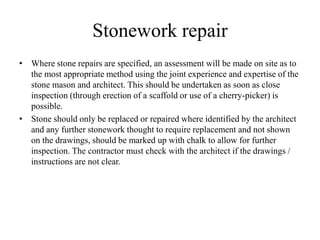 Check Stone Work Nishant Parekh MRS repair of stone masonry PPT | PPTX